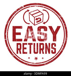 Easy returns grunge rubber stamp on white background, vector illustration Stock Vector