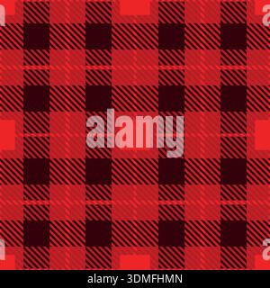 Red tartan pattern. Classic fabric square ornament Stock Vector