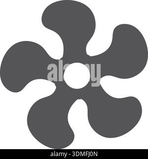 This vector illustration of a ventilator with rotating blades is ...