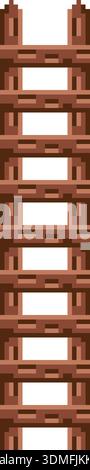 Ladder in game pixel style. Adventure arcade element Stock Vector