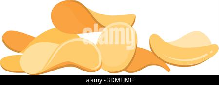 Potato chips realistic snack. Crunchy salty food Stock Vector