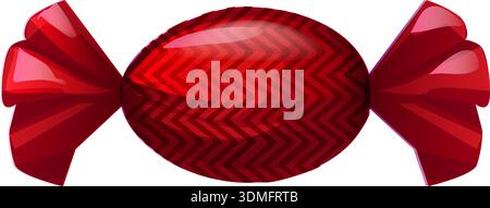 A red candy with a red ribbon on it Stock Vector