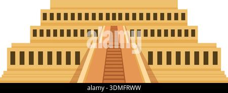A tall building with a long staircase leading up to it Stock Vector
