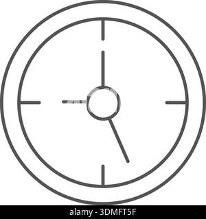 A clock with the hands at the numbers 3 and 9 Stock Vector