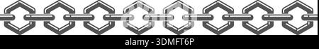 A chain of metal links with a black color Stock Vector