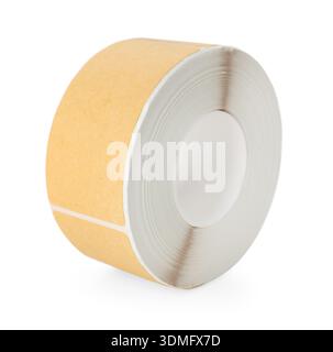 Roll of adhesive tags isolated on white Stock Photo