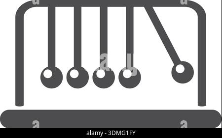 Newton cradle black icon. Balance balls symbol Stock Vector