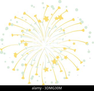 Festive sky show. Pyrotechnics lights color icon Stock Vector