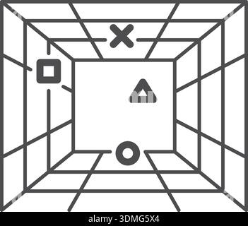 Virtual reality line icon. Digital space symbol Stock Vector
