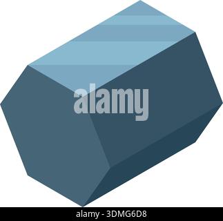 Metal hexagon casting color icon. Isometric metalwork Stock Vector