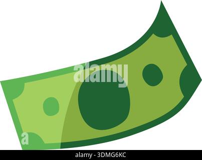 Dollar color icon. Paper money green cash Stock Vector