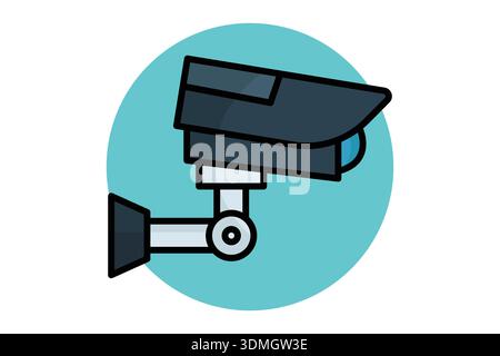 Surveillance icon. colored icon style. icon related to work safety. CCTV elements vector illustration Stock Vector