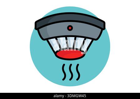 Smoke detector icon. colored icon style. icon related to warning. work safety elements vector illustration Stock Vector