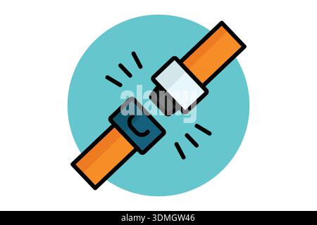 Safety belt icon. colored icon style. icon related to work safety. work safety elements vector illustration Stock Vector