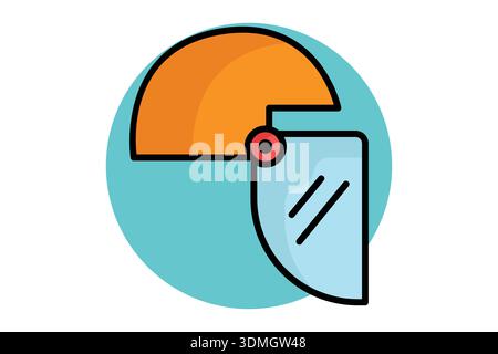 Face shield icon. colored icon style. icon related to work safety. work safety elements vector illustration Stock Vector