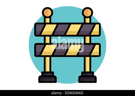 Barrier icon. colored icon style. icon related to warning. work safety elements vector illustration Stock Vector