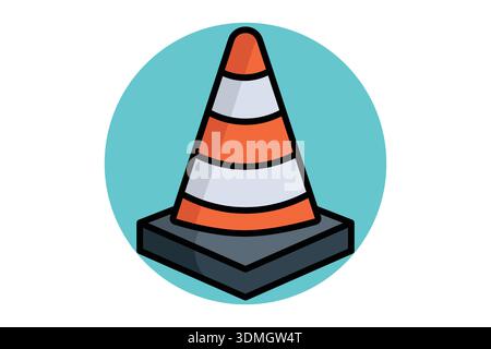 Traffic cone icon. colored icon style. icon related to warning. work safety elements vector illustration Stock Vector