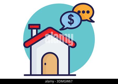 Negotiation icon. Colored icon style. Icon related to real estate. Residential elements vector illustration Stock Vector