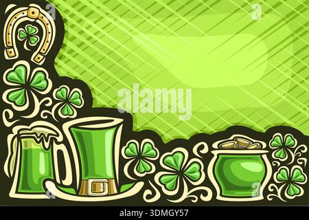 Vector greeting card for Saint Patrick's Day, poster with copy space for congratulation wishes Stock Vector