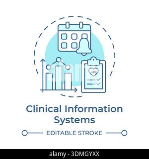 Clinical information systems soft blue concept icon Stock Vector