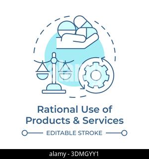 Rational use of products and services soft blue concept icon Stock Vector