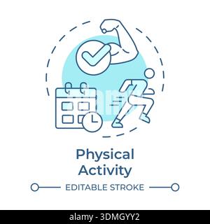 Physical activity soft blue concept icon Stock Vector