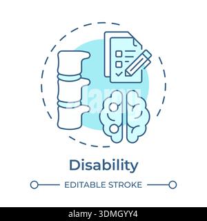 Disability soft blue concept icon Stock Vector