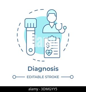 Diagnosis soft blue concept icon Stock Vector