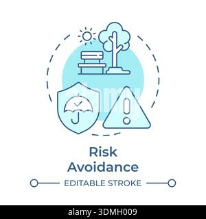 Risk avoidance soft blue concept icon Stock Vector