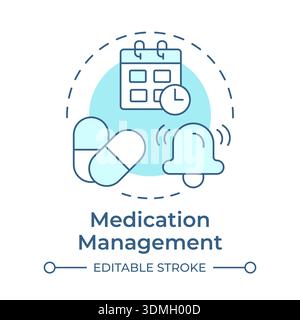 Medication management soft blue concept icon Stock Vector