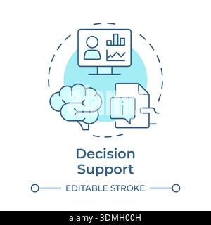 Decision support soft blue concept icon Stock Vector