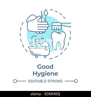 Good hygiene soft blue concept icon Stock Vector