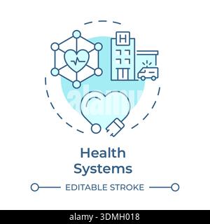 Health systems soft blue concept icon Stock Vector