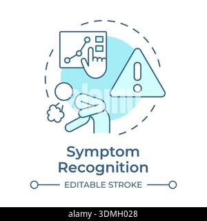 Symptom recognition soft blue concept icon Stock Vector