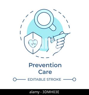 Prevention care soft blue concept icon Stock Vector