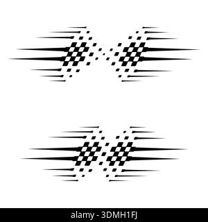 Race checkered square halftone Stock Vector
