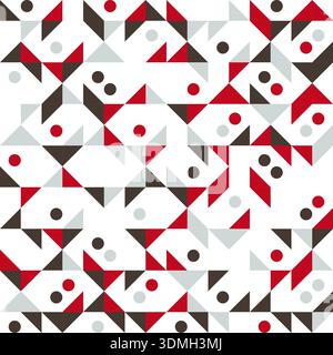 Geometric precision aesthetic, color block tessellation modern seamless vector patterns. Neutral retro colors. Repeatable design for fabric collection Stock Vector