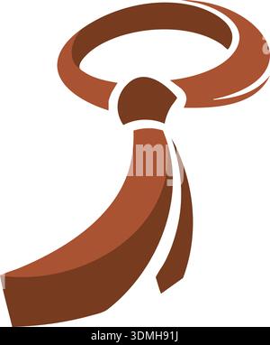 Abstract swirling ribbon or scarf shape with flowing curves in warm brown tones Stock Vector