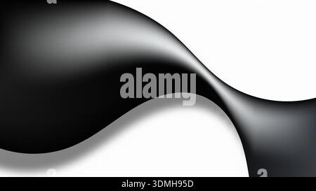 black and grey abstract wave background with sleek 3d curves and soft gradients on white for modern corporate business design and luxury branding aest Stock Vector