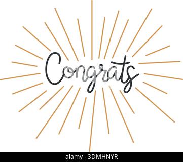 Congrats lettering in elegant calligraphic style. Best wishes Stock Vector