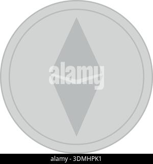 Ethereum crypto coin icon. Digital money symbol Stock Vector