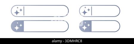 Set of AI search bar icons with sparkle star indicators. Artificial intelligence search interface elements for generative tools, smart assistant Stock Vector