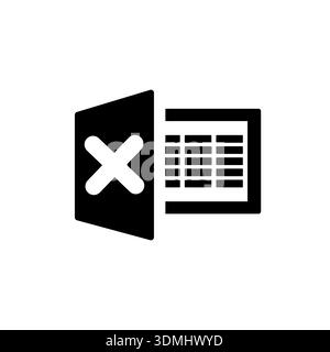 Excel Icon, flat design style Stock Vector