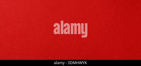 Bright Red Paper Texture Background with Natural Grain Pattern Copy Space Stock Photo