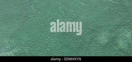 Mint Green Turquoise Painted Wall Texture Background with Rough Brushstroke Pattern Copy Space Stock Photo