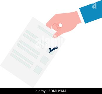 Hand hold vote. Political opinion color icon Stock Vector
