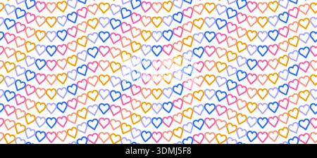 Cute Little Hearts Pattern for Valentines Day, Nursery Decor, Wrapping Paper, Wedding Backgrounds, seamless vector pattern. No effects, easy to recolo Stock Vector