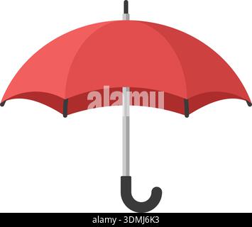 Umbrella icon in flat style. Rain protection vector illustration on isolated background. Weather defense equipment sign business concept. Stock Vector