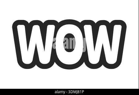 Wow bold outline call to action sticker Stock Vector