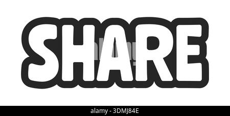 Share bold outline call to action sticker Stock Vector